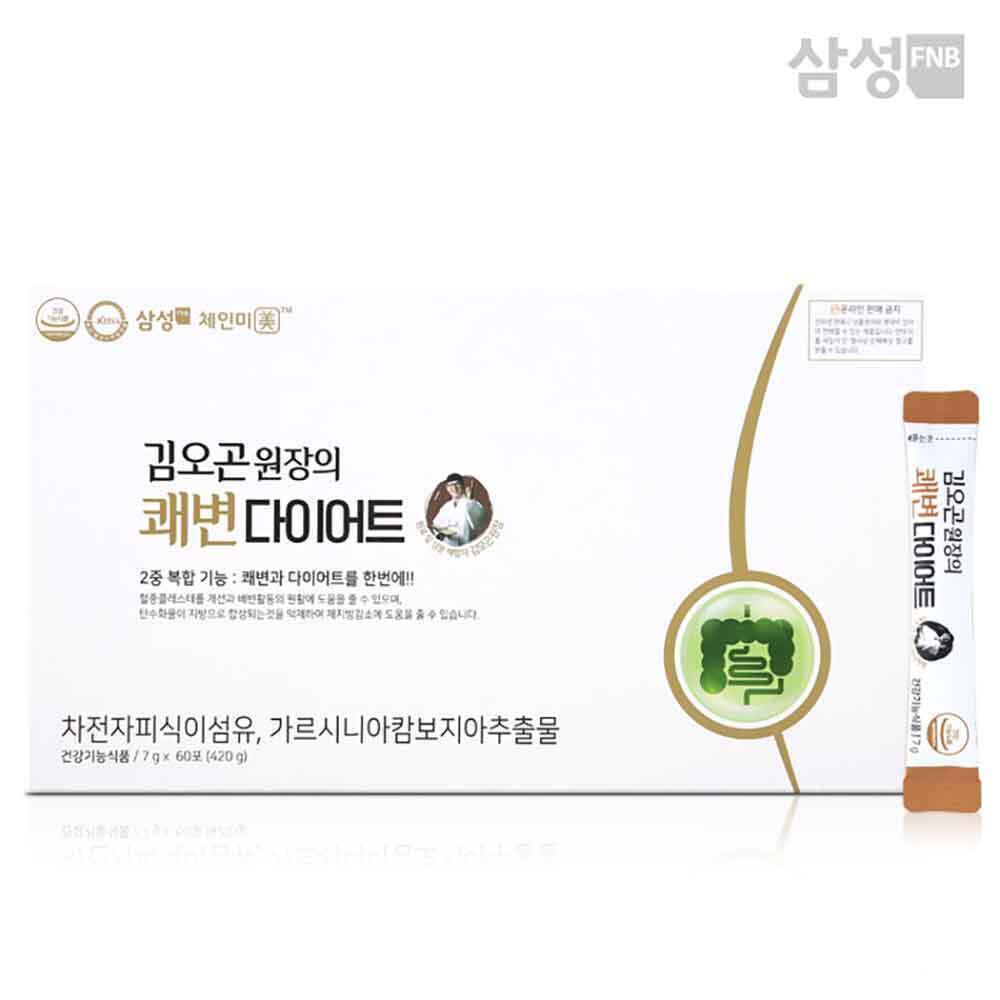 삼성 체인미 김오곤 다이어트 쾌변 7g X 60포+60포 배변활동 변비 식이섬유